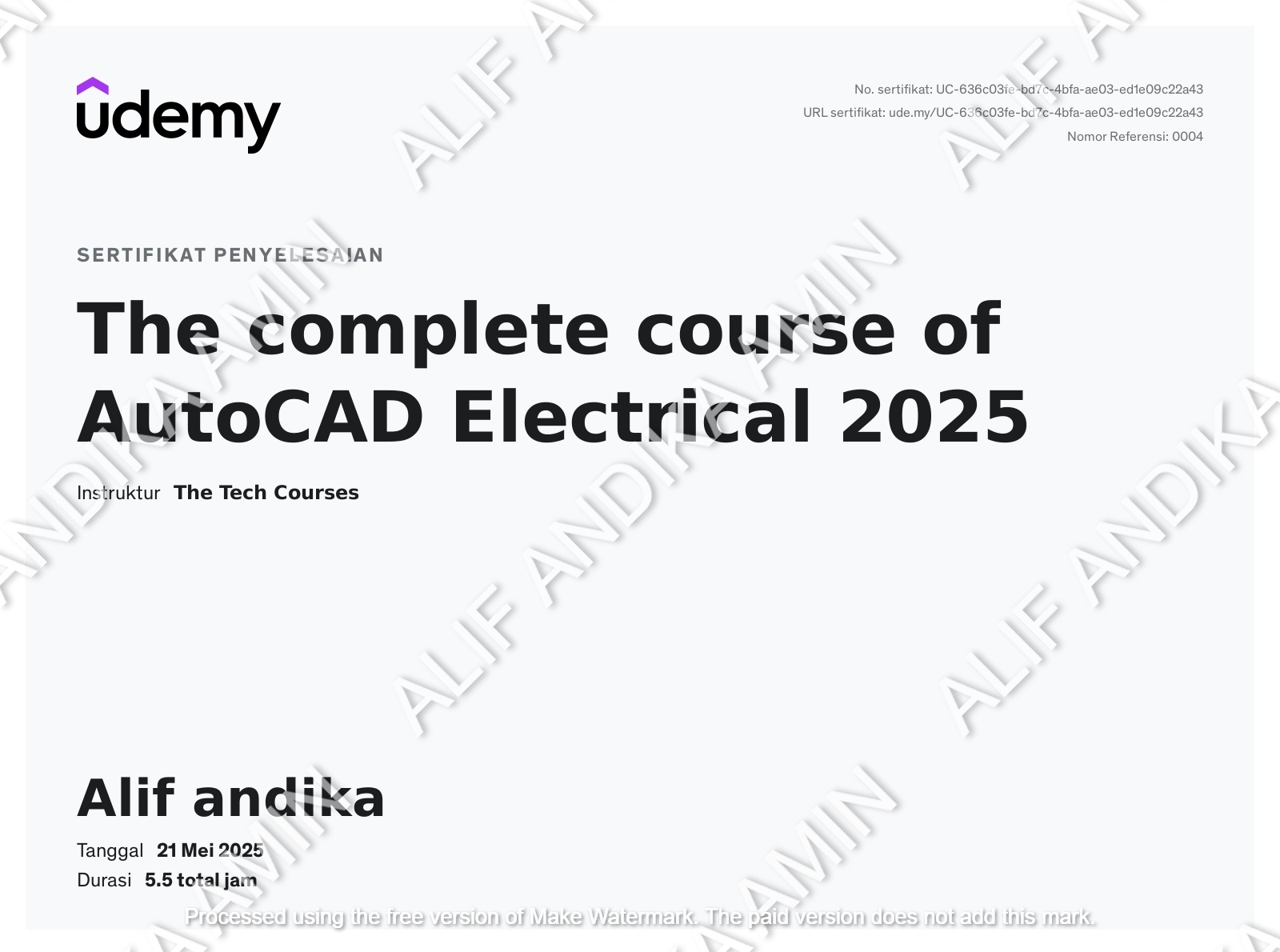 Sertifikat Udemy 4